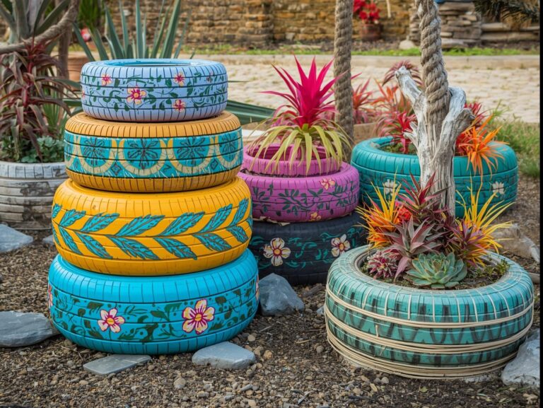 Transforme seu jardim com VASOS CUSTOMIZADOS feitos de pneus!